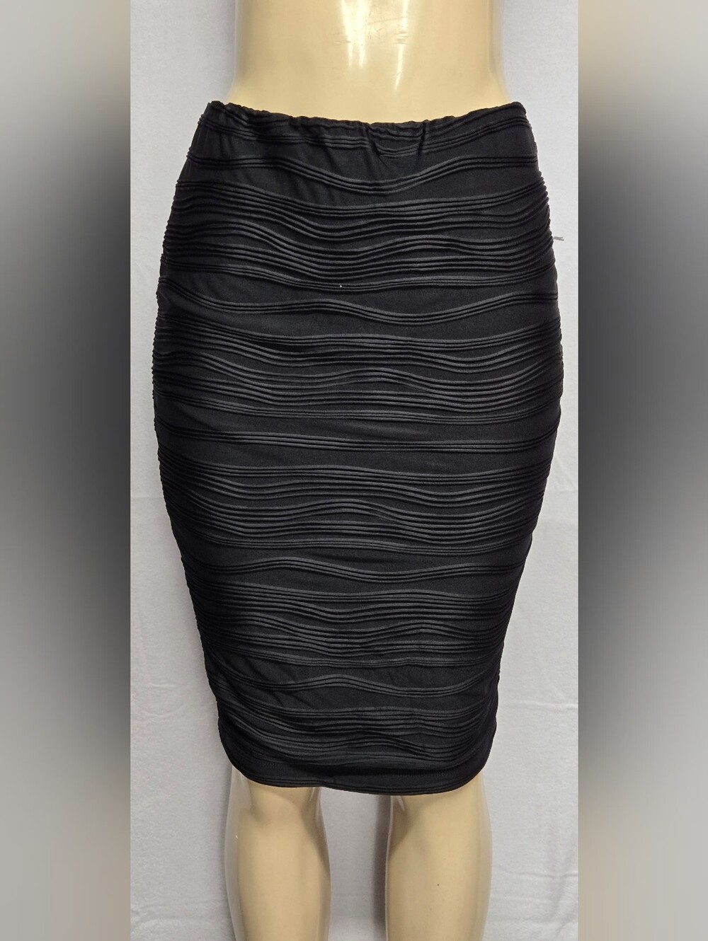 Jennifer Lopez M Bodycon Fitted Skirt Black Tie Tropical Emotions Style New